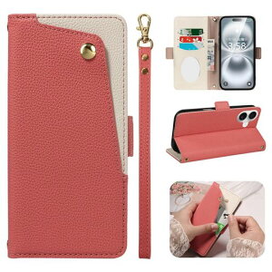 MINIKA iPhone 16 �p �P�[�X �蒠�^ ����PU���U�[ �~���[�t�� ��Phone 16 �蒠�^ �P�[�X �J�[�h���[ �X�g���b�v�t�� ������� ���킢�� �A�C�t�H��16 �A�C�z��16 �X�}�z�P�[�X ���u���X�^���h�@�\ �c