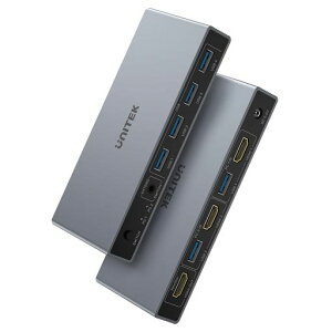 Unitek USB3.0 HDMI 2in1�A�E�g KVM�ؑ֊� USB�X�C�b�`�Z���N�^�[ 4K@60Hz 1��̃R���s���[�^��2��̃f�o�C�X�����L USB4�|�[�g����