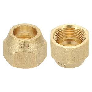 PATIKIL?継手19.05mm真鍮製フレアナット4個45度SAEユニオンチューブ継手カップリング真鍮パイプ継手シーリングキャップコネクタアダプタエアコン用銅パイプ延長ガスラインマット