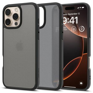 Spigen �y�n��18�N�̋Z�p�́ziPhone 16 Pro Max �P�[�X ������ �N���A �X�g���b�v�z�[�� �ČRMIL�K�i �o���p�[ �ϏՌ� �E���g���E�n�C�u���b�h ACS07995 (�t���X�g�E�u���b�N)