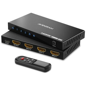HDMI 2.1�X�C�b�` 8K 60Hz, AVIDGRAM HDMI�ؑ֊� 3�C��1 IR�����R���t�� 3�|�[�g 4K 120Hz ����HDMI�Z���N�^�[�n�u�Ή� 8K@60Hz 48Gbps Xbox Series X PS4 Pro PS5 UHD