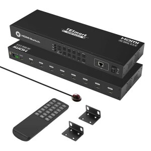 TESmart HDMI �؂�ւ��� 8����1�o�� �ؑ֊� 8�|�[�g 4K@60Hz 8x1 �Z���N�^�[ HDMI �X�C�b�` ���������� EDID�@�\ HDCP2.2 RS232�ALAN�|�[�g �����X�L�����@�\ �������o�@�\