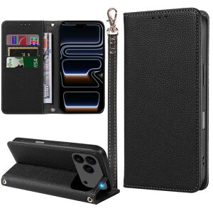 MINIKA iPhone 17 Pro �p �P�[�X �蒠�^ �X�g���b�v�t�� ����PU���U�[ 3���̃J�[�h�����[ �������y�u���b�N�z