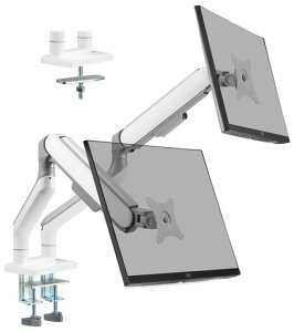 ETHU高耐荷重15KG対応PCデュアルモニターアームデュアル2画面液晶ディスプレイアーム17~35インチ対応VESA75x75mm100x100mm(デュアル・シルバー)