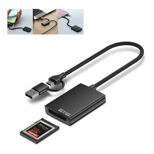 JJC XQD ��p�J�[�h���[�_�[ USB 3.1 Gen1 ���� 5Gbps USB-C/USB-A 2-in-1 �݌v Android/Windows XP/Vista/7/8/8.1/10/11/Mac OS(M1&M2