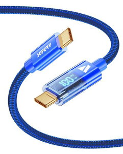SUPERVRt4�}���[�dUSBCtoC�P�[�u��[100WPD�Ή�30cm]LED�f�B�X�v���C����iPhoneAndroid�e��Ή�(0.3m�u���[)