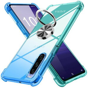YDIHIHO �K�� Xperia 10 V �p�̃P�[�X �����O�t�� �N���A �ϏՌ� �O���f�[�V�����F �u���[/��