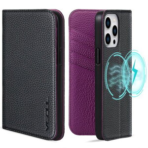 VISOULiPhone15ProMax対応ケース手帳型本革MagSafe対応レザー全面保護マグネット式カード収納アイフォン15プロマックスケース横置きスタンド機能付き手帳型6.7インチiphone15ProMax