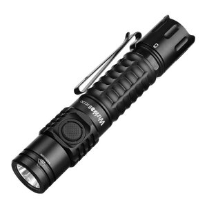 WurkkosFC12C懐中電灯1600ルーメン高出力332メートル長距離無段階調光USB-C充電式LEDタクティカルライトIP68防水定電流懐中電灯緊急時、野外活動、修理作業、パトロールなどに最適です(黒)