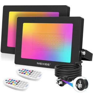 MEIKEE100WRGB������2�Z�b�g5000LM���P�xIP66�h�������R����40��Ɩ����[�h�^�C�}�[�E�������[�@�\�ȃG�lLED���O�������p�o�[�ŔA�N�A���E���Ɩ����䉉�o�p�[�e�B�n���E�B���N���X�}�X�΁c