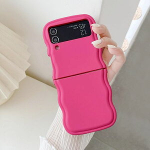 UEEBAI�Ή�SamsungGalaxyZFlip3/ZFlip45G�p�̃P�[�X�\�t�g�V���R���J�o�[�����������X�}�z�P�[�X�E�F�[�u�f�U�C�����C�����X�[�d�Ή��y�ʔ��^�ϏՌ��g�^�o���p�[�X�}�z�P�[�X