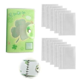 PAVIKEシール帳女の子シール手帳写真A7透明シール帳6穴シールバインダー取り外し可能追加・入れ替えが簡単約14.8*10CMノート愛好家、学生向け