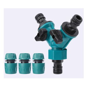 CHYG蛇口ホース散水コネクタ蛇口直接蛇口分岐ホース分岐コネクター2方向蛇口散水用具Y型4点セット水道蛇口分岐散水チューブ散水用具3個接続ヘッド付き水量調整バルブ付き水道ホースジ…