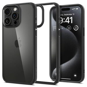 Spigen�y�n��18�N�̋Z�p�́ziPhone15ProMax�P�[�X�N���A�X�g���b�v�z�[���ČRMIL�K�i�E���g���E�n�C�u���b�hACS06570(�}�b�g�E�u���b�N)