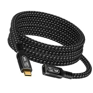 USB-C �����P�[�u�� 2m 80Gbps 240W�Ή� Thunderbolt 5/4/3 USB4 �K�i���� Type C �����R�[�h PD3.1�}���[�d 16K@60Hz�f���o�� E-Marker���� ���������R�l�N�^ ���ϋv�i�C�����ґg
