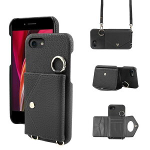 CASAFUNYiphonese3/se2ケース第2世代第3世代手帳型ショルダー調節可能なショルダーストラップ首掛け肩掛け斜めがけレディース化粧鏡カードケースアイフォンse3/se2携帯カバーiphone8