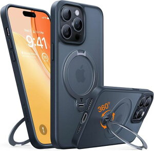 TORRAS iPhone 14 Pro Max �p �P�[�X�y���@�\��́E360°�V��_��]�X�^���h�z Magsafe�Ή� ���ϋv�� �ϏՌ� �[���}�C���X�^���h �����O �c�����Ή� �}�O�l�b�g���� �}���[�d�Ή� �w��h�~�uOstand Q3