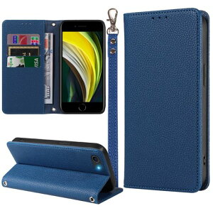 MINIKA iPhone SE3/SE2 �p �P�[�X �蒠�^ �X�g���b�v�t�� ����PU���U�[ 3���̃J�[�h�����[ �������y�_�[�N�u���[�z