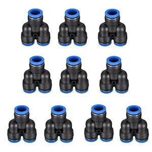 myoseyaエアホース用ワンタッチ管継手ユニオンストレートクイック継手プラスチック製エアーコネクターアダプターY型6MM/10個