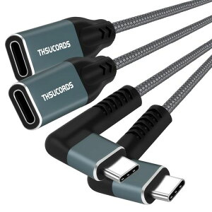 Thsucords USB C �����P�[�u�� 3M 2�{����, Type C 90�x���p�����R�[�h�AUSB 3.2(20Gbps) �I�X - ���X MacBook Pro�AiPad Pro�ANintendo Switch�A�m�[�g�p�\�R���A�^�u���b�g