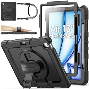 SEYMACstock2026�N/2025�N/2024�N13�C���`iPadAir(M4/M3/M2)��p�ϏՌ��P�[�X�ی�t�B�����t���y�����[360°��]�X�^���h�n���h�X�g���b�v�V�����_�[�X�g���b�v�S�ʕی�J�o�[iPadAir13