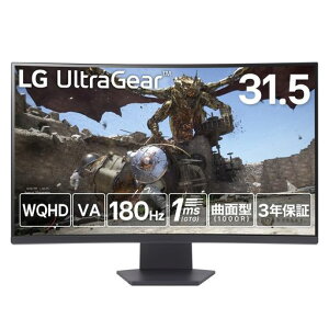LGQ[~Oj^[LGUltraGear32GS60QC-B31.5C`/PCQ[AƒpQ[/WQHD(2560x1440)/Ȗʌ^VA(1000R)/A`OA/180Hz/1ms(GTG)/VRR(AMD