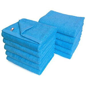 美容系今治タオル業務用フェイスタオル10枚組村上タオルエムカラー34x86cmエステサロン用全100色軽量薄手(No.06ブルー)mc-ft10
