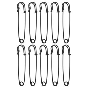 CAPASTEC安全ピンウエスト調整クリップアクセサリパーツカラフルな塗装されたアイアンピンホームソーイングクラフトバッグ装飾アクセサリー用のブローチバルク7.5cmブラック10個