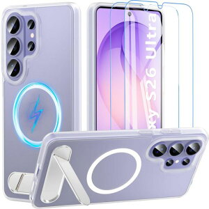 OttpluscaseForGalaxyS26Ultra�P�[�X�yMagSafe�Ή��z�B�����X�^���h�t�������K���X�t�B����2���t�����C�����X�[�d�Ή��ϏՌ��}�b�g�������w��h�~�ω��σM�����N�V�[S26Ultra�P�[�X(�}�b�g������)
