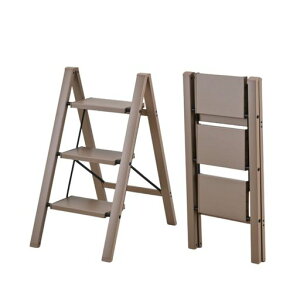 三段脚立ペールピンク全アルミ製幅広ステップ軽量折りたたみ式踏み台滑り止め付き室内外兼用耐荷重150kgおしゃれカラーコンパクト収納キッチン洗濯物ベランダ用