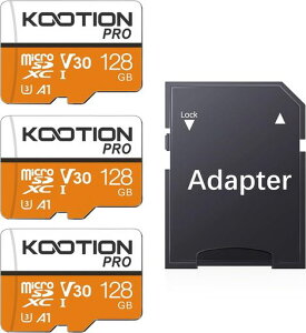 KOOTION microSD �J�[�h 128GB �O�Z�b�g U3,A1,V30 Class10 UHS-I SDXC �}�C�N��SD�J�[�h