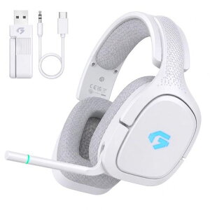 Gvyugke �Q�[�~���O�w�b�h�Z�b�g 4WAY�ڑ� 2.4G USB/Type-C/Bluetooth 5.4/3.5mm�L�� ��]���}�C�N �m�C�Y�L�����Z�����O ���C�����X �w�b�h�Z�b�g ����x�� 50mm�h���C�o�[ 7.1ch���̃T���E���h