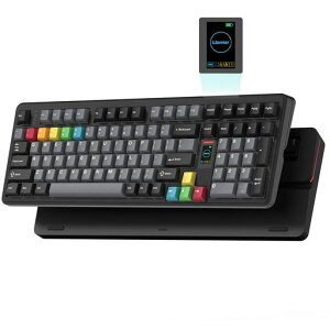Womier WK98 �Q�[�~���O�L�[�{�[�h ���C�����X LCD�X�N���[������ ���J�j�J���L�[�{�[�h �e���L�[�t��98%���C�A�E�g �N���[�~�[�ȑŌ���
