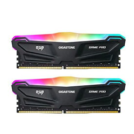 【発光型 メモリ DDR4】 GIGASTONE ブラック RGB GAME PRO デスクトップPC用メモリ DDR4 16GBX2枚 (32GB) DDR4-3200MHZ PC4-25600 CL16 1.35V 288 PIN