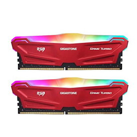 【発光型 メモリ DDR4】 GIGASTONE 赤 RGB GAME TURBO デスクトップPC用メモリ DDR4 8GBX2枚 (16GB) DDR4-3600MHZ PC4-28800 CL18 1.35V 288 PIN UNBUFFERED