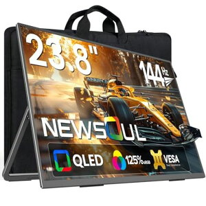 QLED���o�C�����j�^�[ 23.8�C���` 144HZ Newsoul ���� ���o�C���f�B�X�v���C1080P ���^�����^�X�^���h �|�[�^�u�����j�^