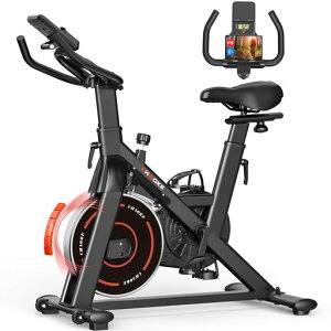 CHAOKEスピンバイクエアロバイク【Zwift/アプリ連動/静音/マグネット負荷調整/組立簡単/5年保証】フィットネスバイク室内バイク自宅用耐荷重160Kgタブレットホルダー・快適サドル付き有酸…