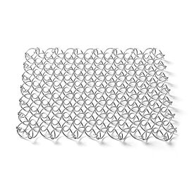 CAMPGEEKS鍋敷き断熱パッドスプリングネット滑り止め付304ステンレス屋外キャンプホームキッチン防止テーブルマットカップマット食器マット砂鍋マット(シルバー)