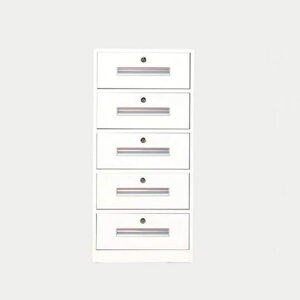 Jizaオフィスキャビネットスチール書庫鍵付き引き出し大容量収納頑固長持ち完成品5段引き出しホワイト高さ850MM