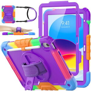 SEYMAC stock iPad(A16) ��11����/��10�����p�P�[�X �ϏՌ� �y���z���_�[ �t�B�����t���O�ʃJ�o�[ ���u���c�u���X�^���h 360�x��]�n���h�X�g���b�v �V�����_�[�X�g���b�v�t��(�F�Ƃ�ǂ�p�[�c