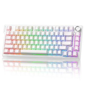 YUNZII RT75 PRO ���C�����X�Q�[�~���O�L�[�{�[�h ���s�b�h�g���K�[�L�[�{�[�h �z�[������ ���J�j�J�� ���C�X�C�b�` Bluetooth/USB-C/2.4G�ڑ� 8KHz�|�[�����O���[�g&128K�X�L���� �����\�m�u RGB�o�c