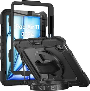 HerizeiPadAir11�C���`�P�[�X2024/2025M2/M3iPadAir6/7����P�[�X2024A2902/A2903�t�B�����t���ی�V�[������360�x��]�̐܂��X�^���h���R�n���h�X�g���b�v�t���y�����[