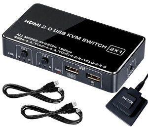 ELEVIEWKVM�X�C�b�`HDMI4K@60Hz�p�\�R��2�䃂�j�^�[1��؂�ւ��L�[�{�[�h&�}�E�X���L�ȃX�y�[�X���A���~����➑̍�����茳�X�C�b�`&USB�P�[�u���t���yEHD-601N�z