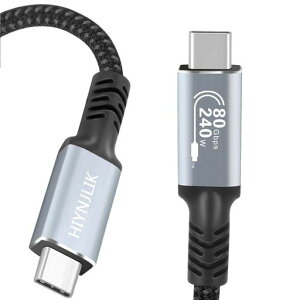 USB4ケーブル0.8m80Gbps双方向高速データ伝送PD3.1240W急速充電対応Thunderbolt4/3USB3下位互換8K映像出力高耐久性ナイロン編みUSB-CtoUSB-Cケーブルiphone17/Galaxy