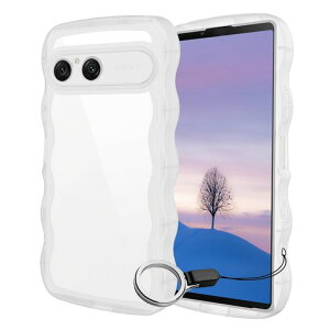 Xperia10VIIケースクリアウェーブエクスペリア1VIITPU波状のバンパー透明スマホケースかわいいうねうねXperia10VIIウェーブデザイン可愛い韓国女性用薄型人気おしゃれ落下防止耐衝撃