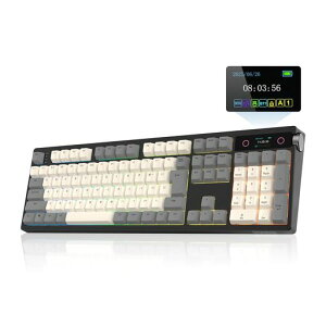 MechLands x EPOMAKER TH108 PRO ���{��z�� ���J�j�J���L�[�{�[�h �t���T�C�Y �e���L�[�t�� �Q�[�~���O�L�[�{�[�h ���C�����X �f�B�X�v���C&�m�u�t�� 2.4GHz/BT5.0/Type-C�ڑ�(Black&Silver,