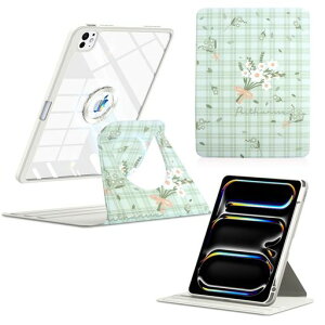 ShinKin�ی�P�[�XiPadPro11�C���`(M5)2025/iPadPro11�C���`(M4)2024�Ή�360�x��]�����^���O���\�ȃ}�O�l�b�g�J�o�[TPU�f��+PC�����P�[�X���΋z���y�����[