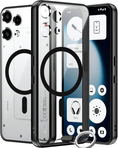 Nothing Phone (3a) Lite �P�[�X���� MagSafe�Ή� �V���v�� 3a lite �P�[�X �}�O�l�b�g���� �}�O�Z�[�t�Ή��J�o�[ �S�ʕی� �ϏՌ� ���^ �y�� �w��h�~ ���΂݂Ȃ� �X�g���b�v�z�[��(����/�u���b�N)