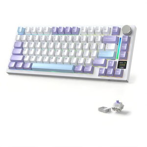ATTACK SHARK X820ULTRA ���C�����X ���J�j�J���L�[�{�[�h �J�X�^�� �Q�[�~���O�L�[�{�[�h 3WAY�ڑ� LED�f�B�X�v���C �m�u�t�� QMK 5�w�p�b�h �K�X�P�b�g�}�E���g �z�b�g�X���b�v�Ή� RGB�o�b�N���C�g