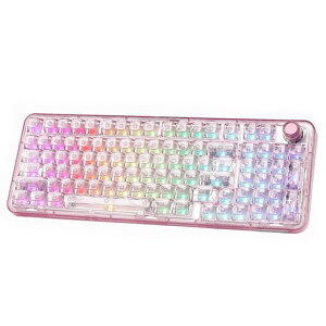 YUNZII X98 QMK/VIA�Ή� ���C�����X ���J�j�J�� �Q�[�~���O�L�[�{�[�h �����L�[�L���b�v 3���[�h�ڑ� BT5.0/2.4GHz/USB-C �z�b�g�X���b�v�\ �����ς݃X�C�b�` �K�X�P�b�g�\�� RGB�o�b�N���C�g
